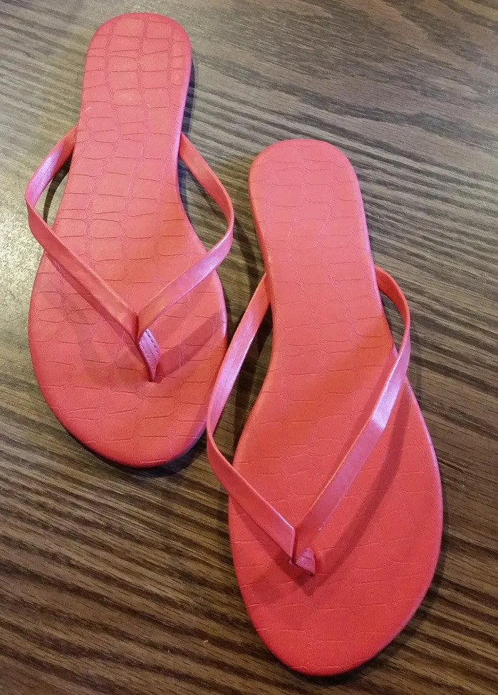 9 Pairs Flip-Flop Sandals with Crocodile-Embossed Footbed