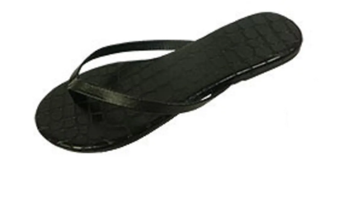 9 Pairs Flip-Flop Sandals with Crocodile-Embossed Footbed