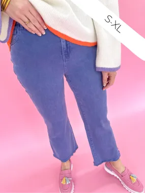 Acid Wash Crop Straight Pant - Marlin