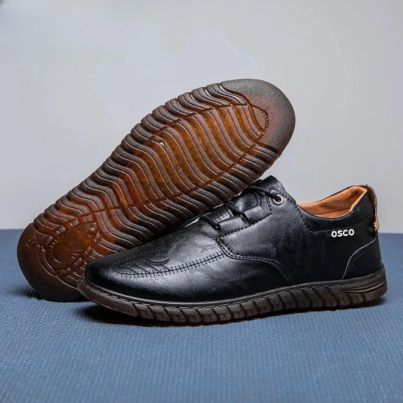 Aidase Man Casual ShoeRound Toe Office Oxfords Flat Retro Common Designer Size 45 on Sale Adults Luxury Summer Leather Shoes for Men