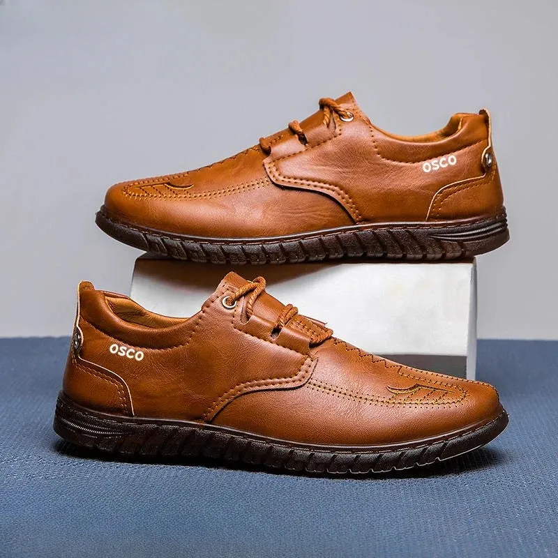 Aidase Man Casual ShoeRound Toe Office Oxfords Flat Retro Common Designer Size 45 on Sale Adults Luxury Summer Leather Shoes for Men