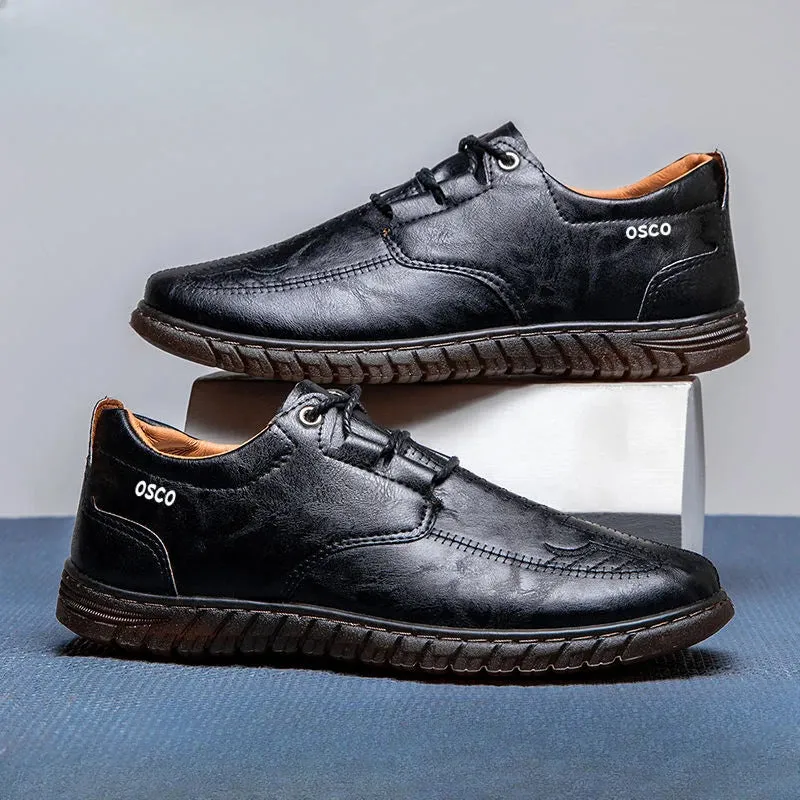 Aidase Man Casual ShoeRound Toe Office Oxfords Flat Retro Common Designer Size 45 on Sale Adults Luxury Summer Leather Shoes for Men