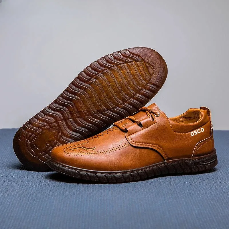 Aidase Man Casual ShoeRound Toe Office Oxfords Flat Retro Common Designer Size 45 on Sale Adults Luxury Summer Leather Shoes for Men