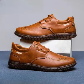 Aidase Man Casual ShoeRound Toe Office Oxfords Flat Retro Common Designer Size 45 on Sale Adults Luxury Summer Leather Shoes for Men