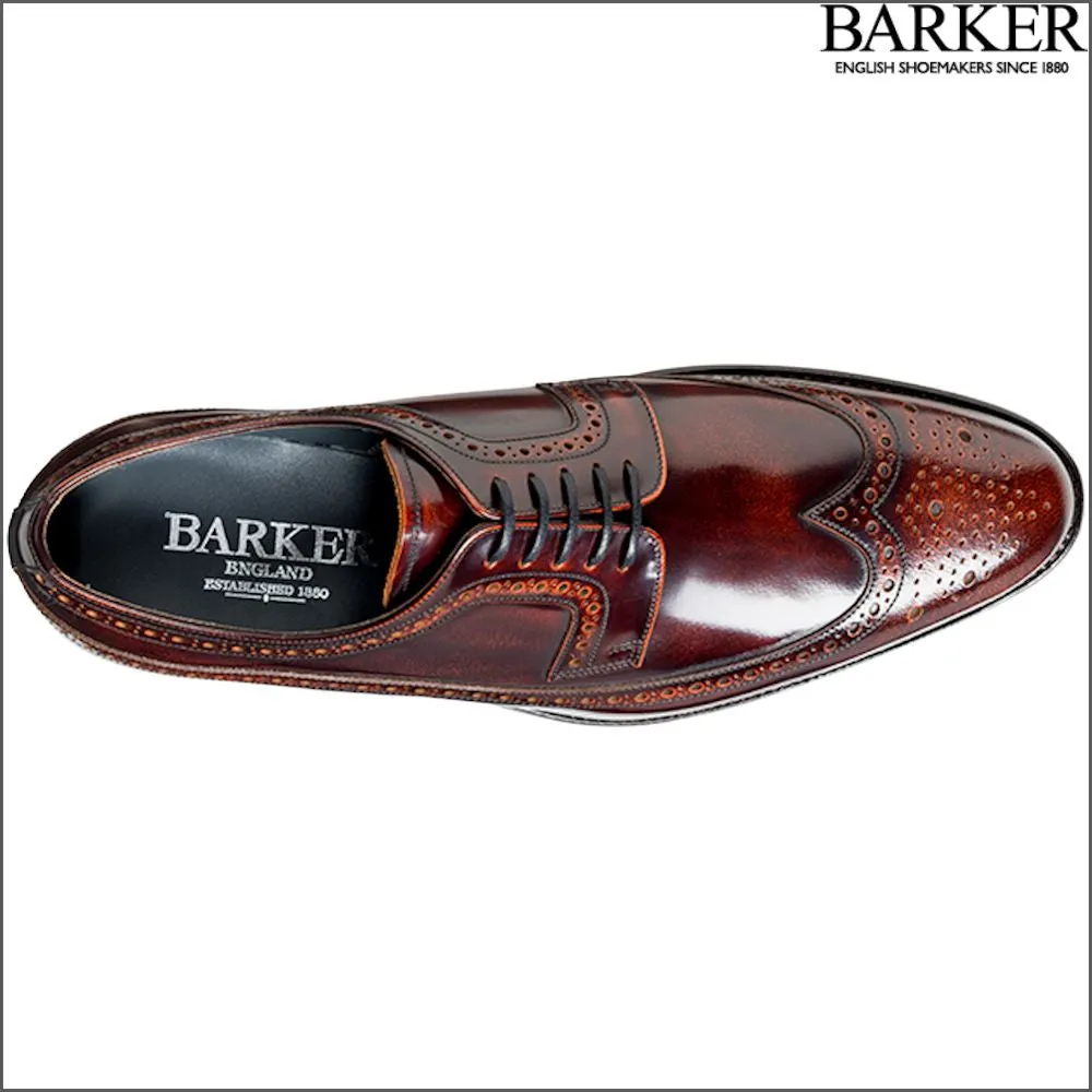 Barker Woodbridge Brandy Polish Wing Tip Derby@