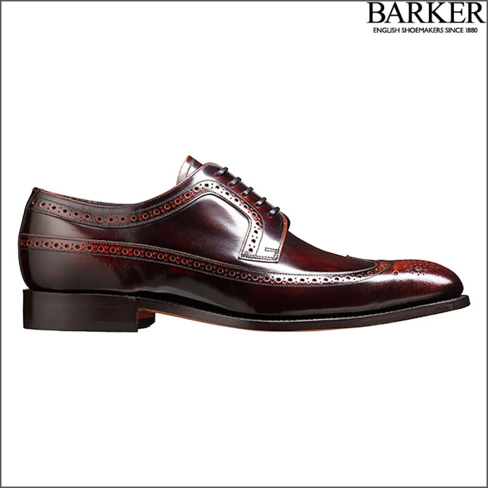 Barker Woodbridge Brandy Polish Wing Tip Derby@