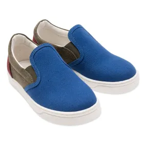 Bonton Tricolour Slip Ons Blue