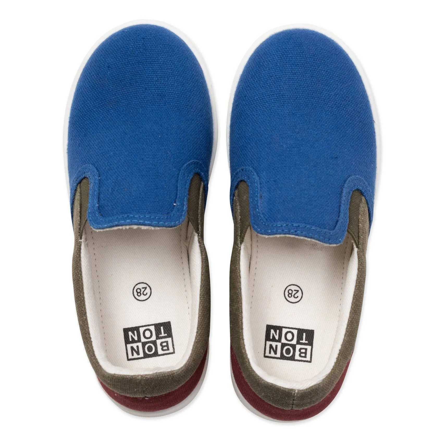 Bonton Tricolour Slip Ons Blue