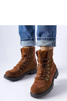 Brown eco-suede ankle boots