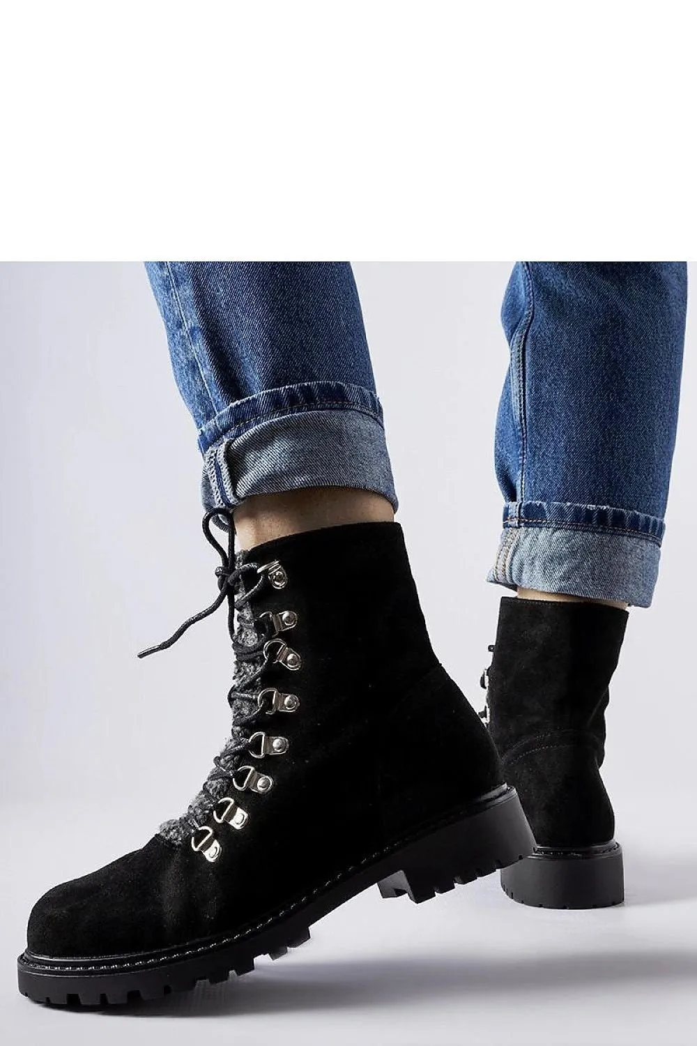 Brown eco-suede ankle boots
