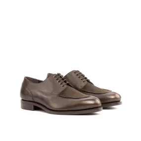 Brown Leather & Suede Split-Toe Derby Shoes