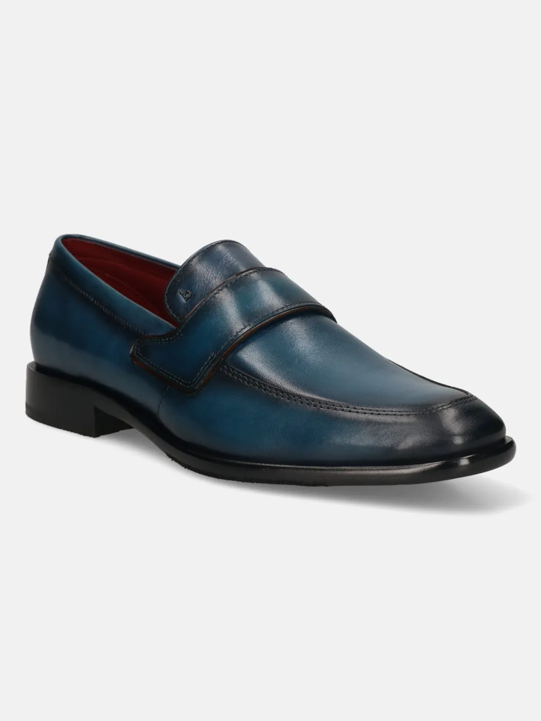 bugatti Dark Blue Premium Leather Slip-ons Formal