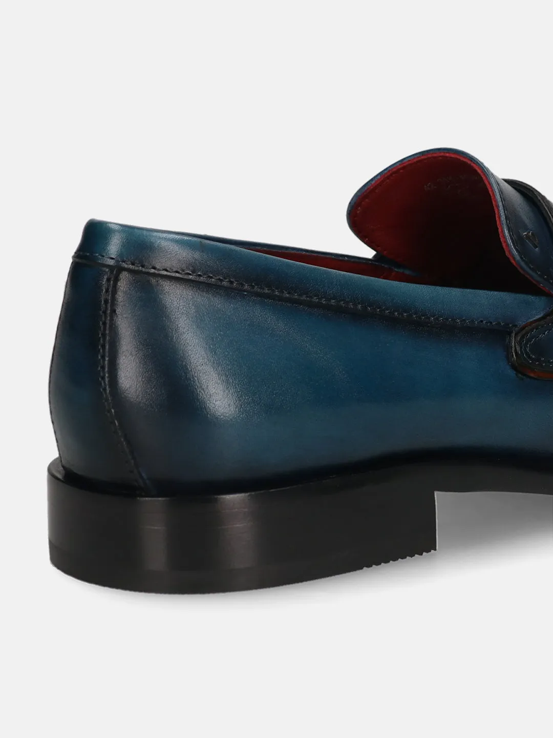 bugatti Dark Blue Premium Leather Slip-ons Formal