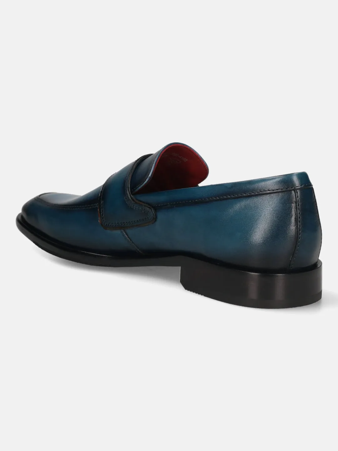 bugatti Dark Blue Premium Leather Slip-ons Formal