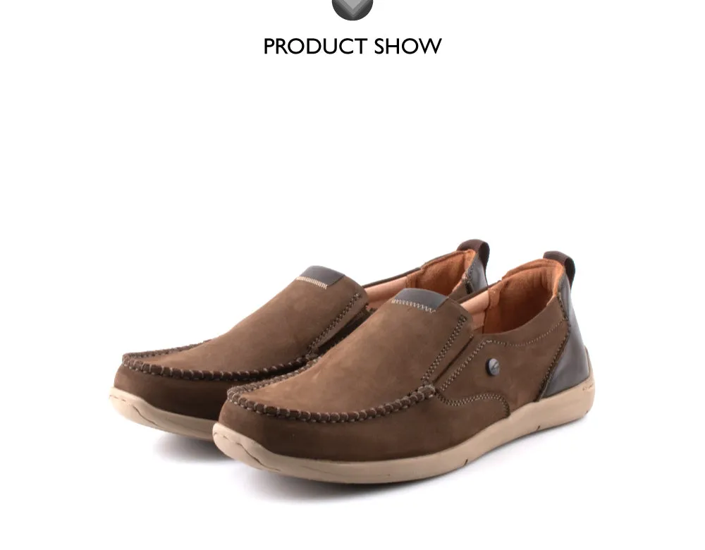 camel active Nubuck Leather Slip On Loafers Men Olive RASCO 872401-AM1SV-7