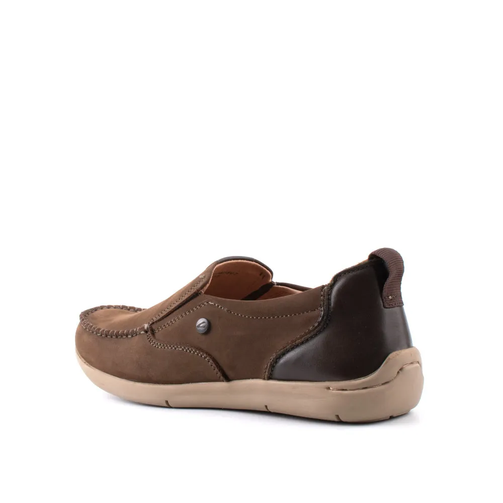 camel active Nubuck Leather Slip On Loafers Men Olive RASCO 872401-AM1SV-7