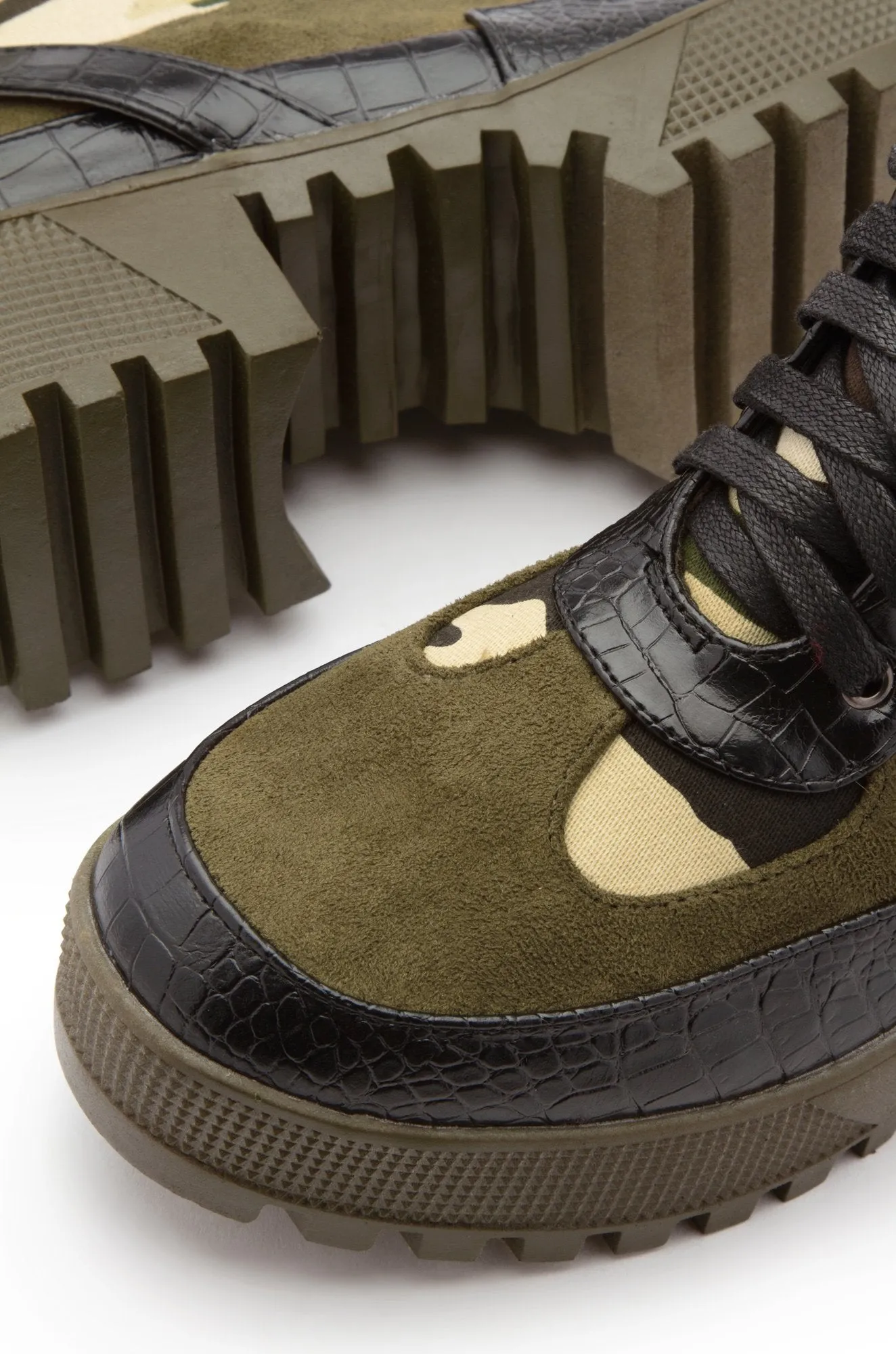 Cape Robbin Chase Camouflage Olive Lug Sole Combat Booties