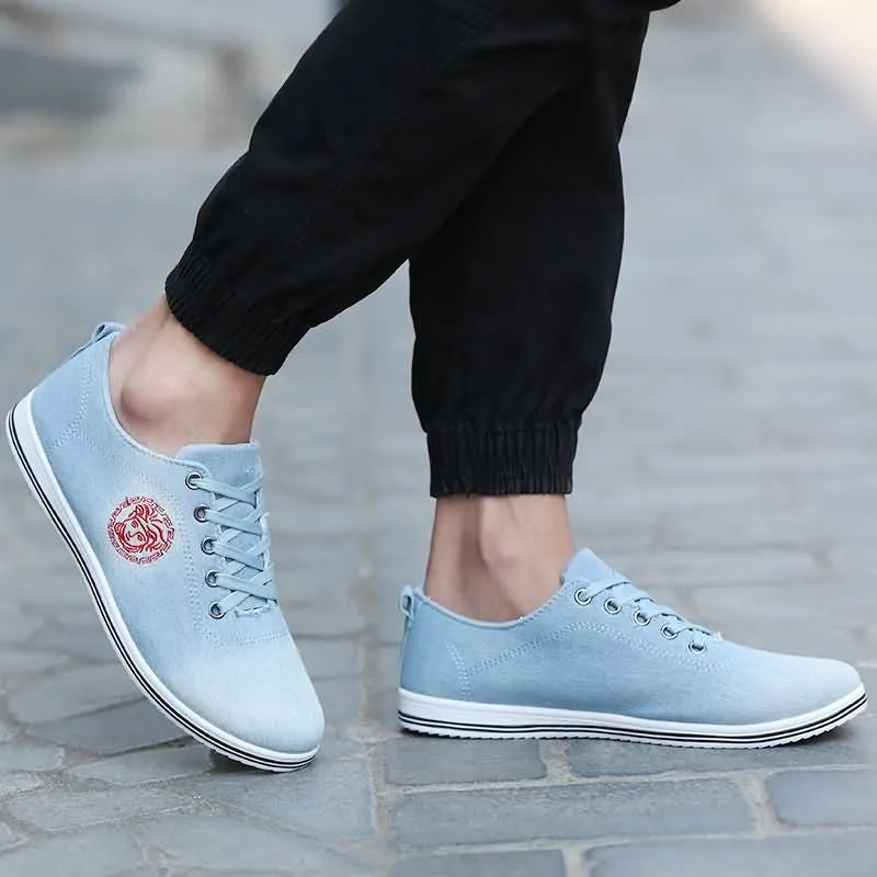 Casual Canvas Low Heeled Loafers For Men