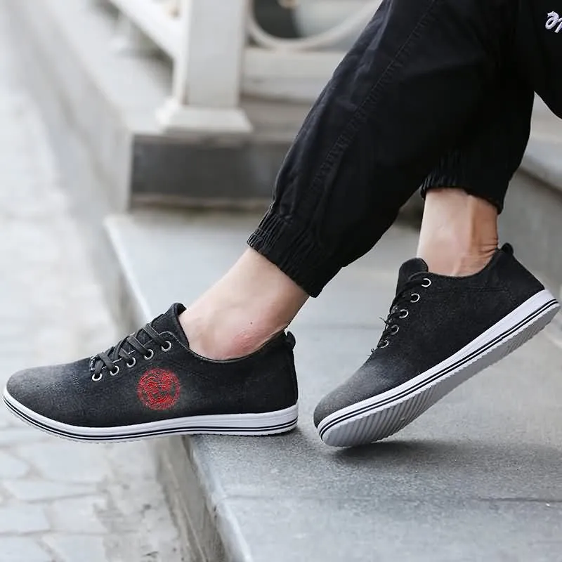 Casual Canvas Low Heeled Loafers For Men