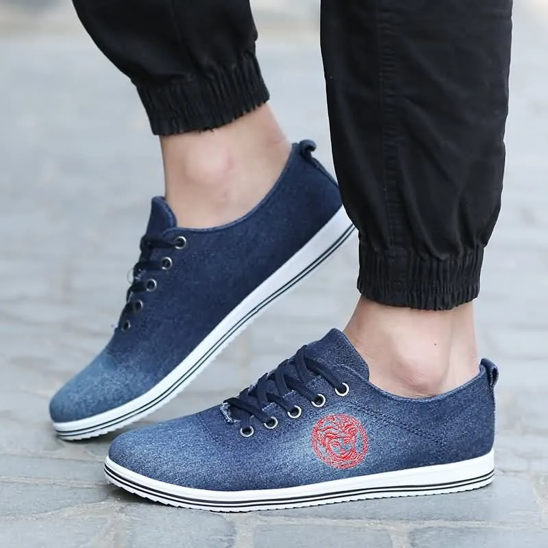 Casual Canvas Low Heeled Loafers For Men