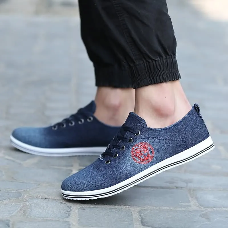 Casual Canvas Low Heeled Loafers For Men