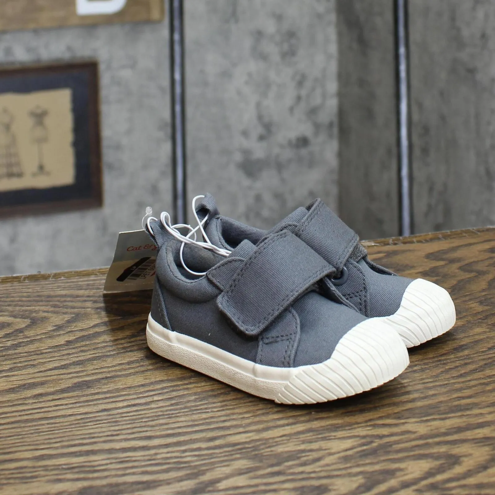 Cat & Jack Toddler Boys Ezra Canvas Sneakers 87831999 Charcoal Gray 5T