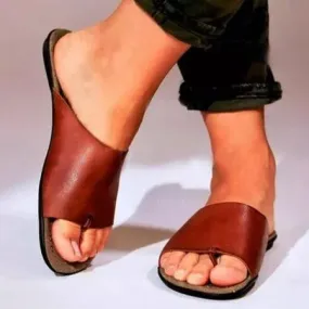 Chicvane Clip Toe Flat Beach Shoes Slippers