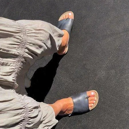 Chicvane Clip Toe Flat Beach Shoes Slippers