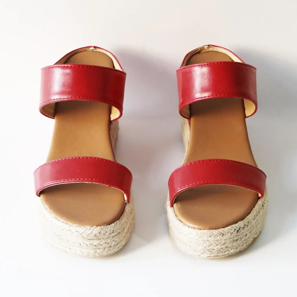 Chicvane Open Toe Espadrille Shoes Wedge Sandals
