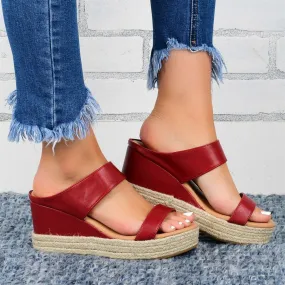 Chicvane Open Toe Espadrille Shoes Wedge Sandals