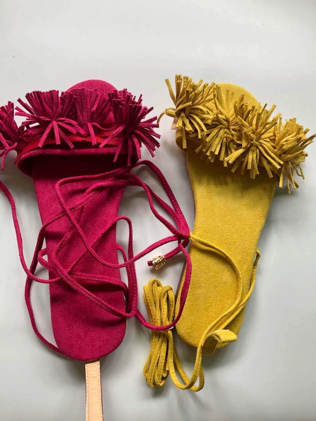 Chicvane Tassel Strappy Flat Sandals for Women