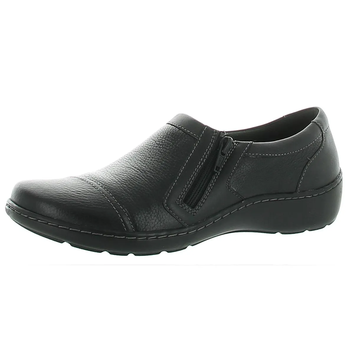 Clarks Womens Cora Giny Leather Slip On Oxfords