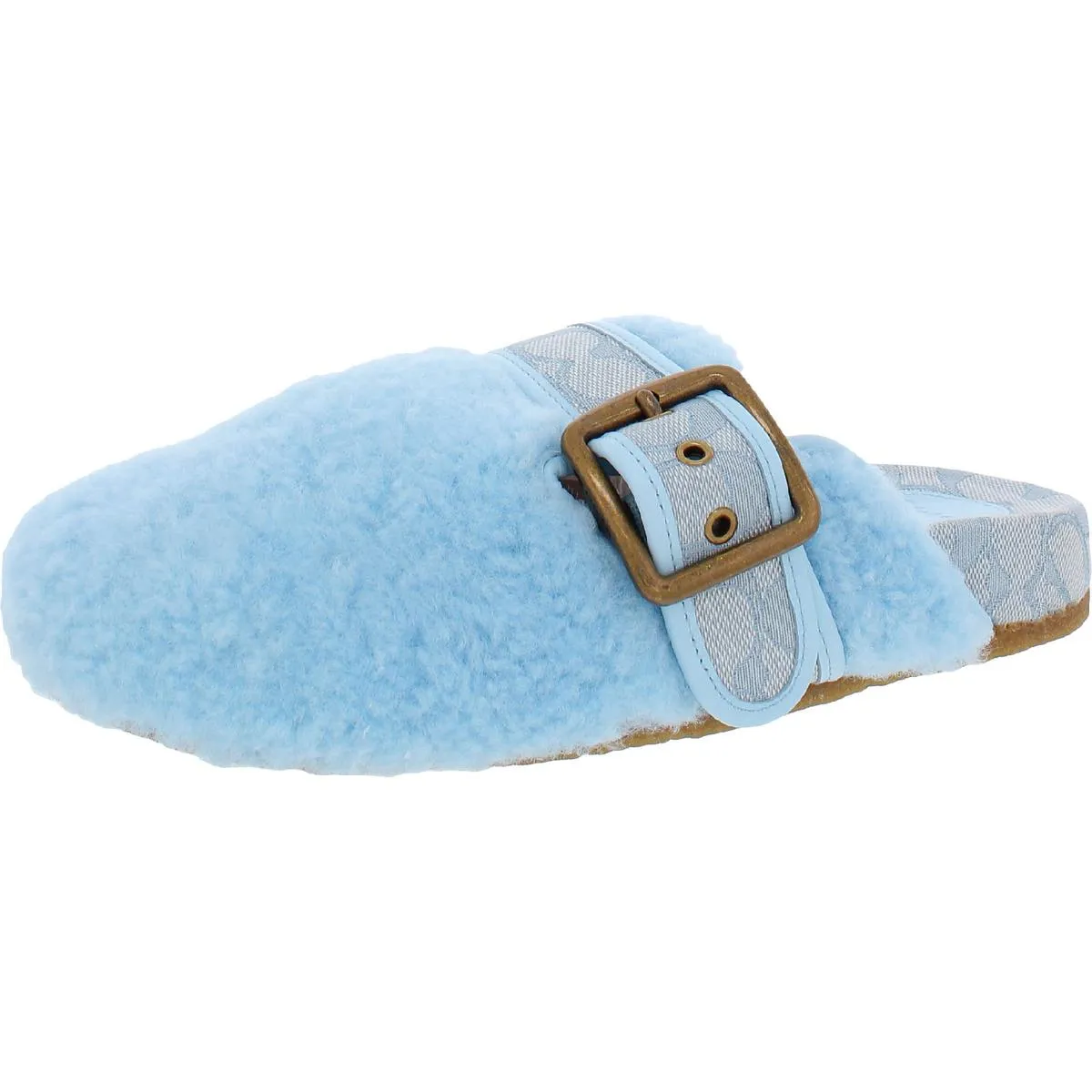 Coach Womens Shearling Clog Lamb Fur Slip On Clogs