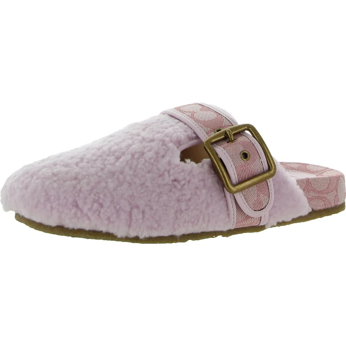 Coach Womens Shearling Clog Lamb Fur Slip On Clogs