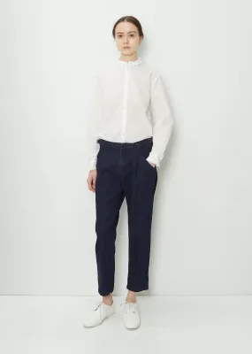 Cotton Linen Denim Pants — Indigo