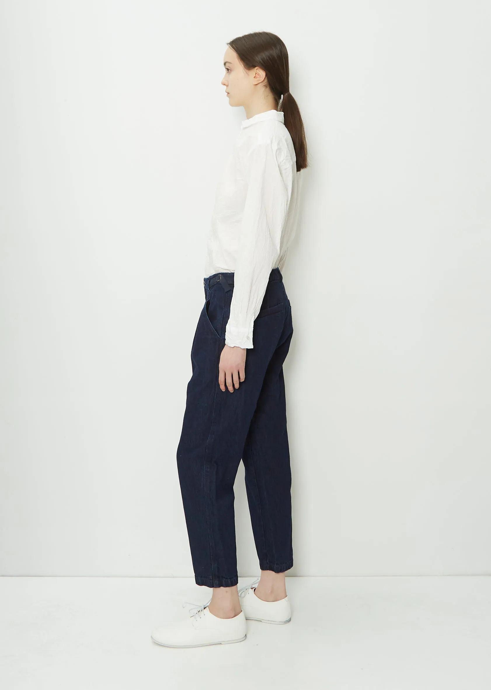 Cotton Linen Denim Pants — Indigo