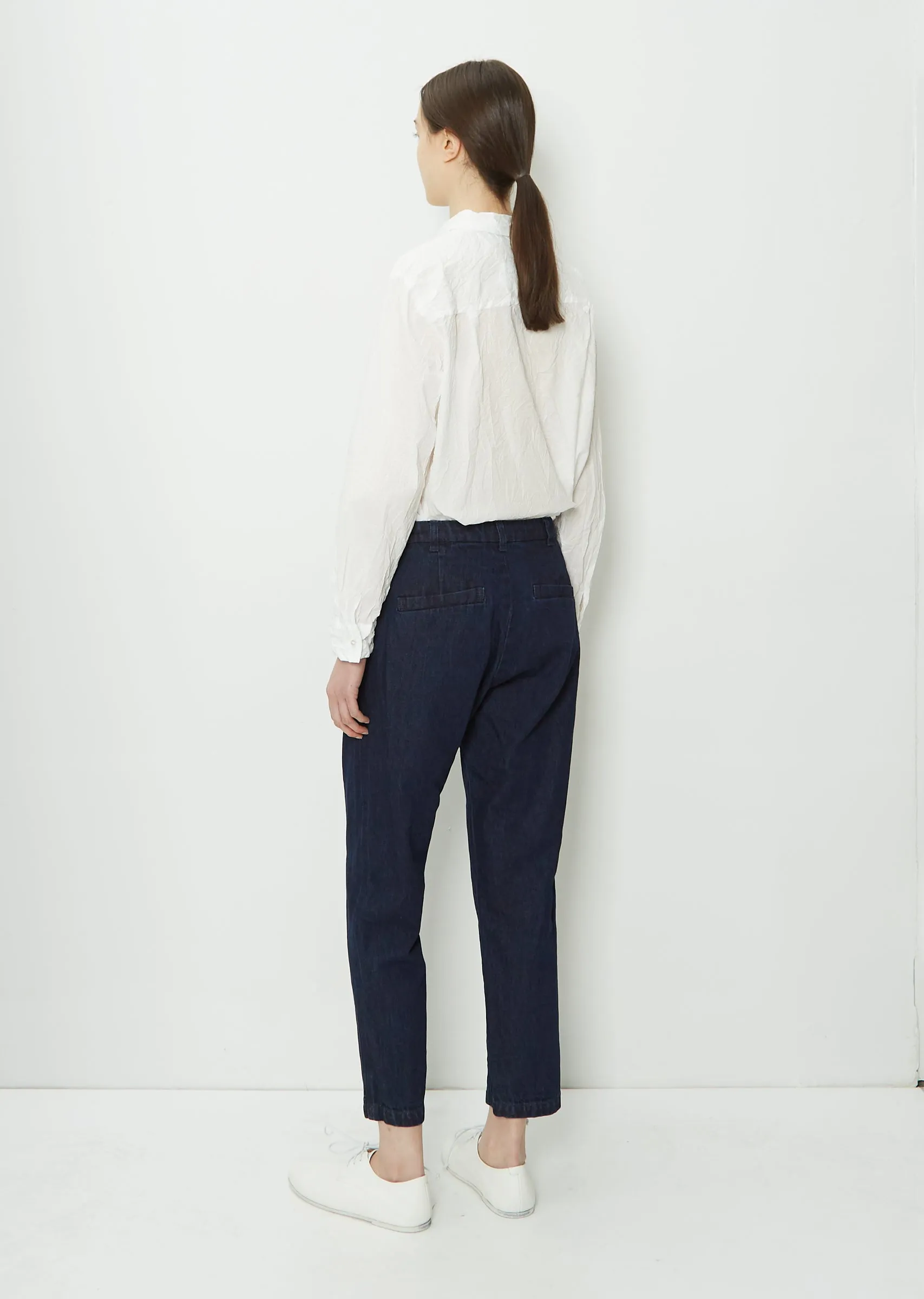 Cotton Linen Denim Pants — Indigo