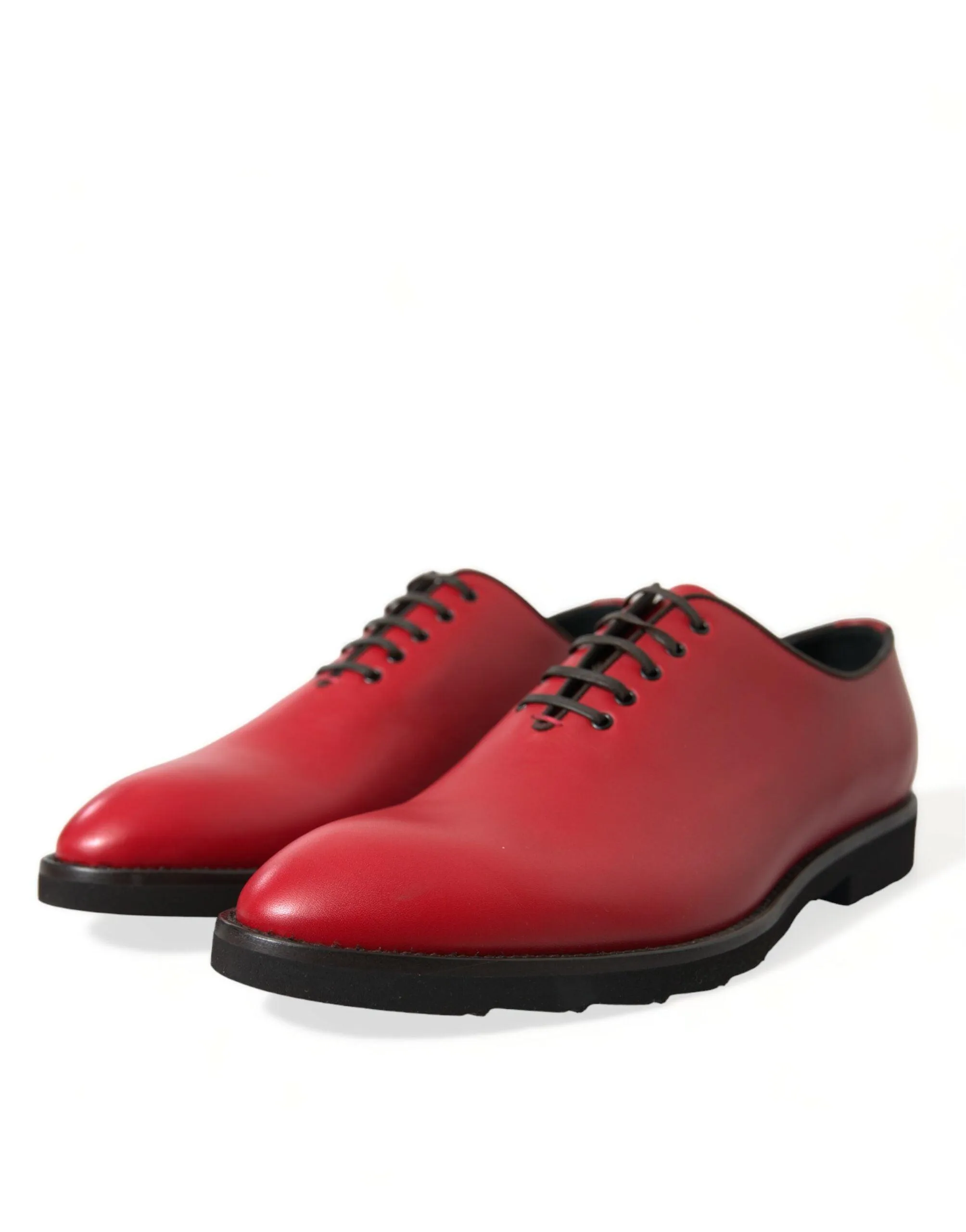 Dolce & Gabbana Elegant Red Leather Oxford Dress Sko