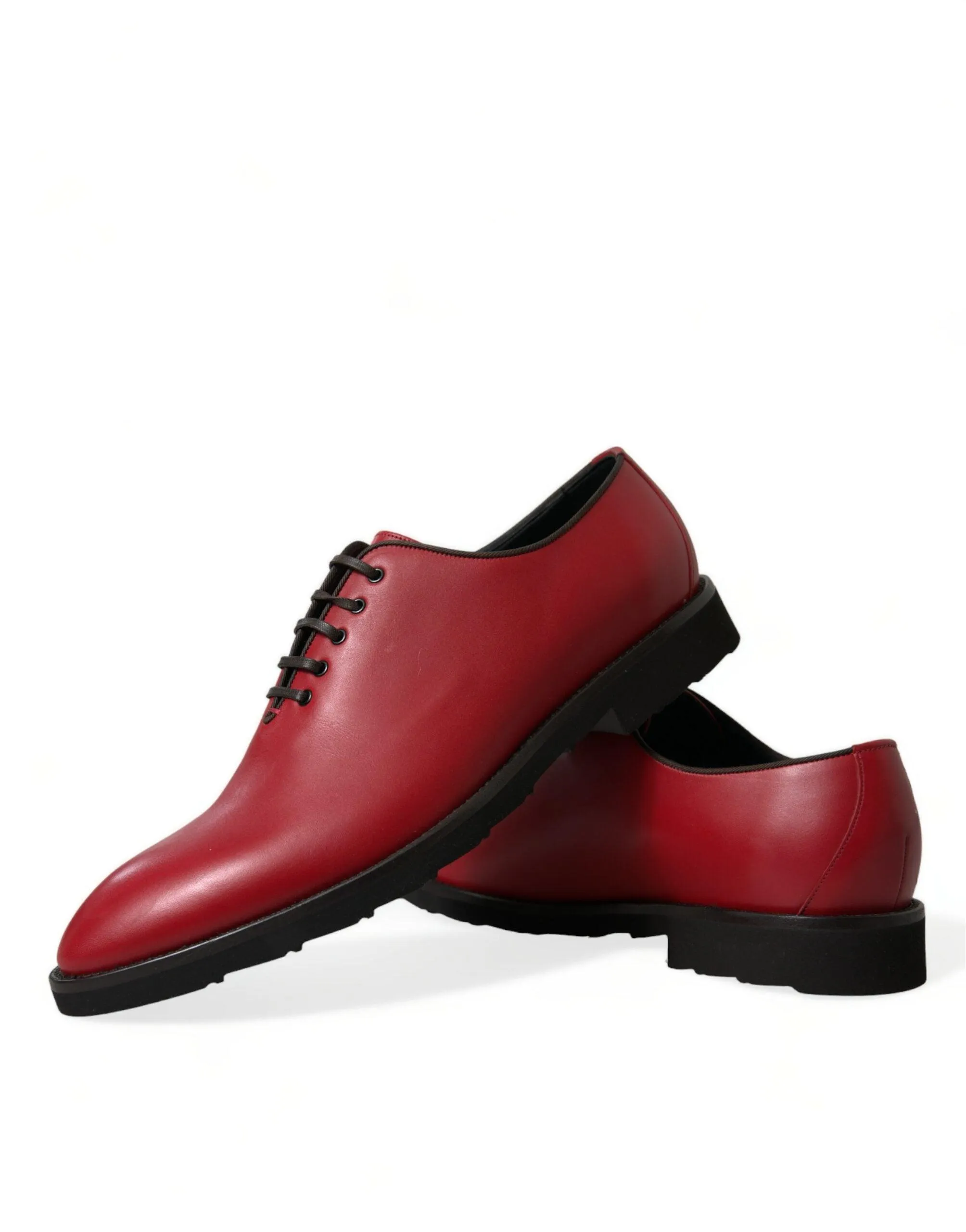 Dolce & Gabbana Elegant Red Leather Oxford Dress Sko