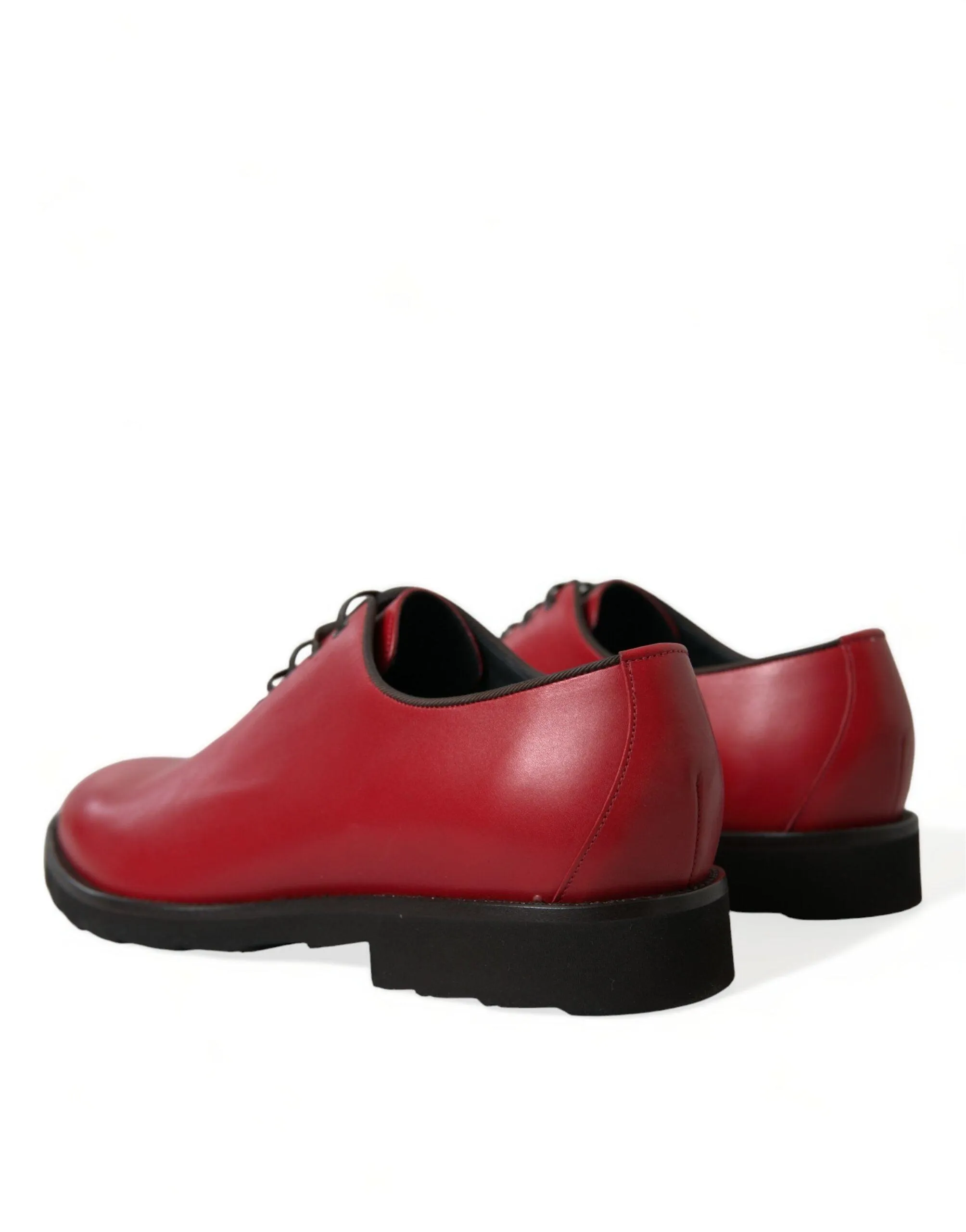 Dolce & Gabbana Elegant Red Leather Oxford Dress Sko