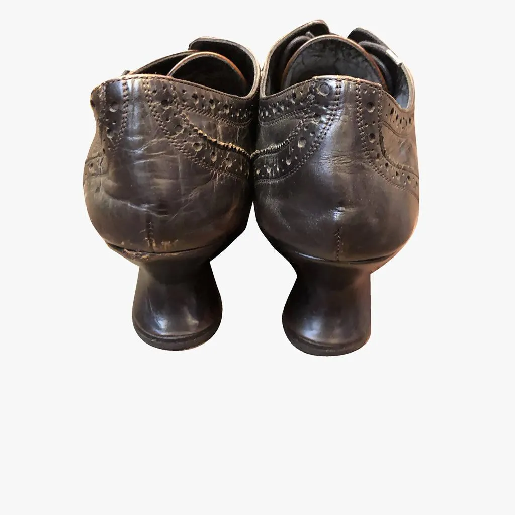 DRIES VAN NOTEN Lace-Up Black & Brown Ombré Oxfords Shoes | Size US 7 - EU 37