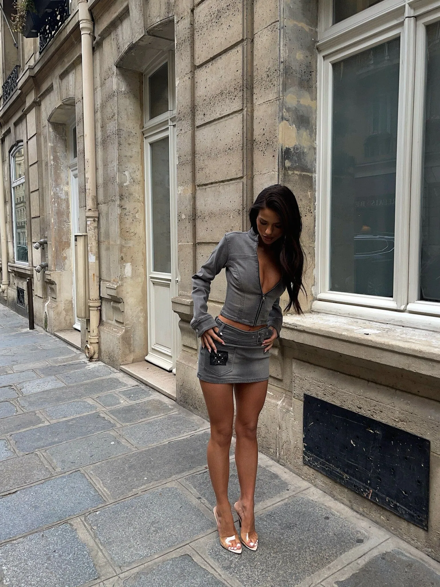 ELIAS MINI SKIRT BLACK DENIM