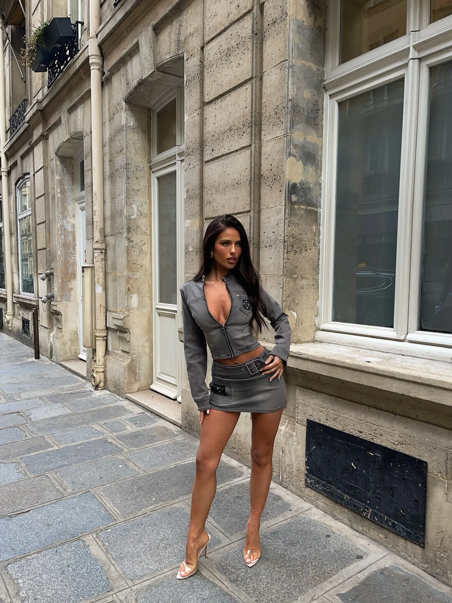 ELIAS MINI SKIRT BLACK DENIM