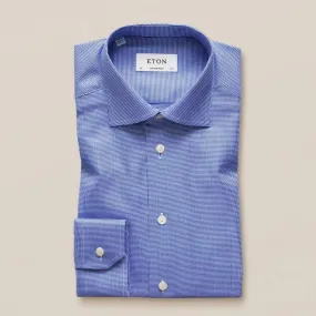 ETON Contemporary Fit Fine Houndstooth Shirt Dark Blue