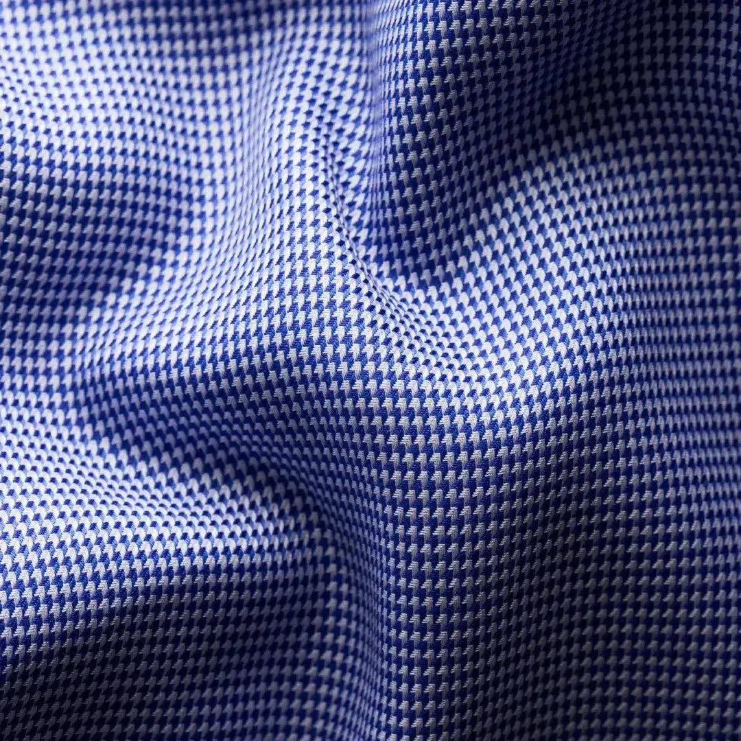 ETON Contemporary Fit Fine Houndstooth Shirt Dark Blue
