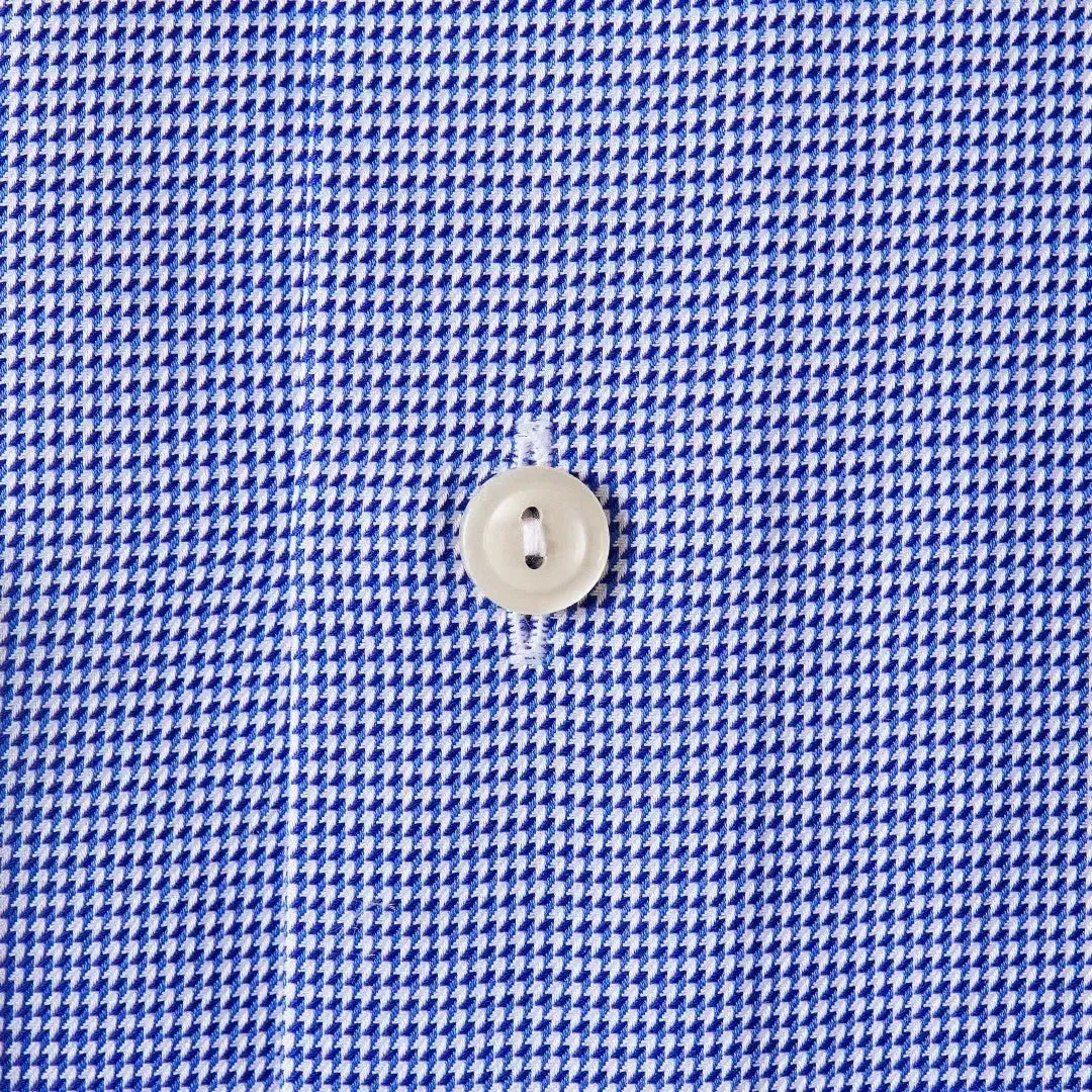 ETON Contemporary Fit Fine Houndstooth Shirt Dark Blue