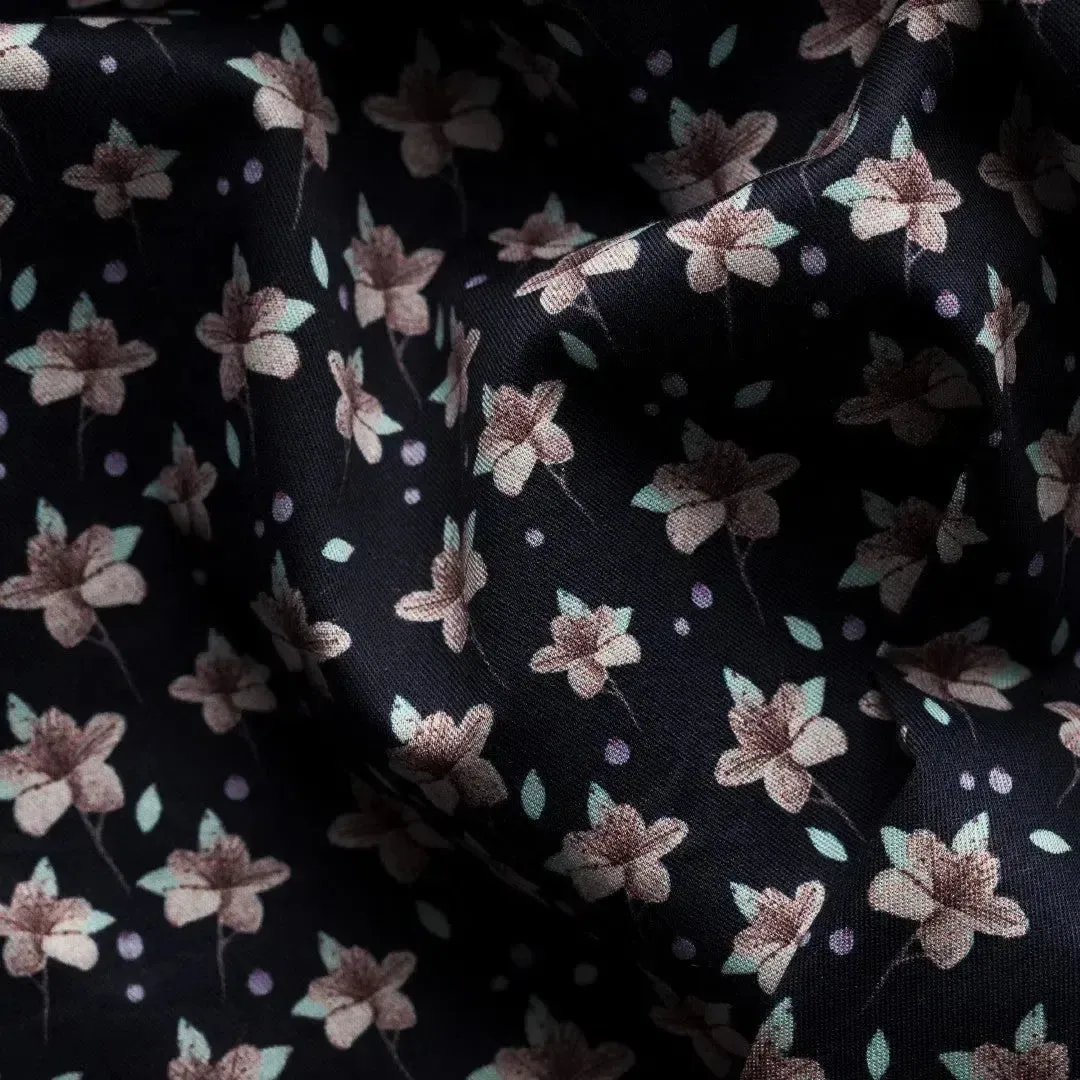 Eton Contemporary Fit Lily Print Shirt Black/Beige/Pink