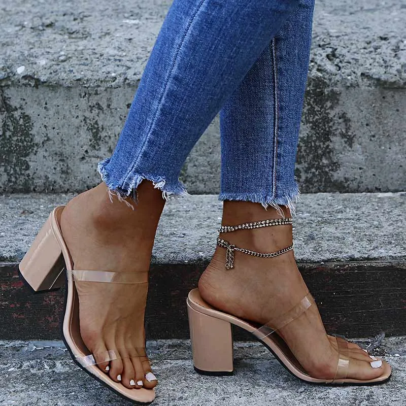 Fashion PU High Heeled Sandals