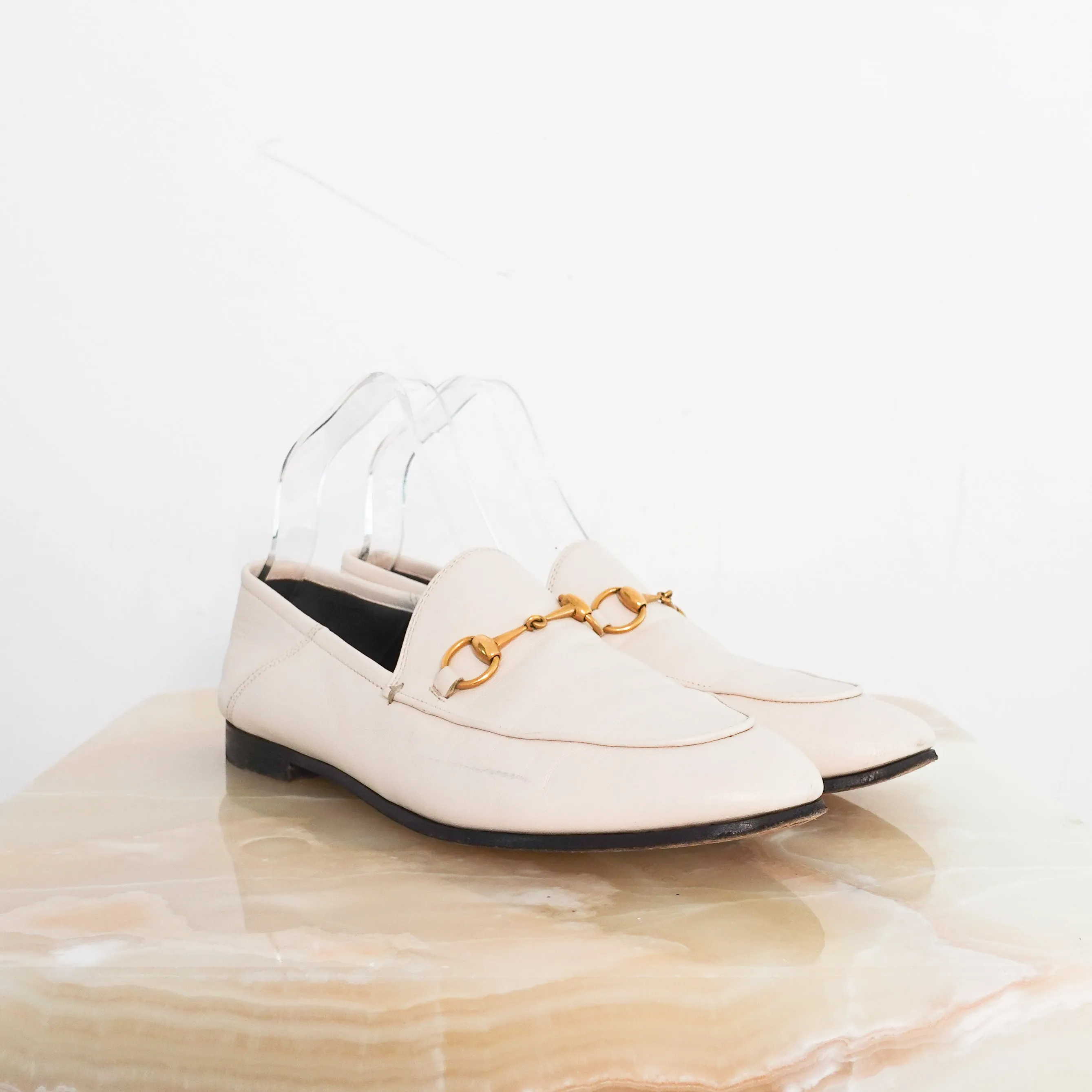 Gucci horsebit white loafers RRP £730