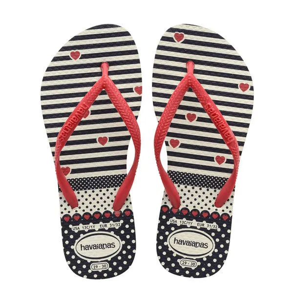 Havaianas Kids Slim Fashion Heart Flip Flops